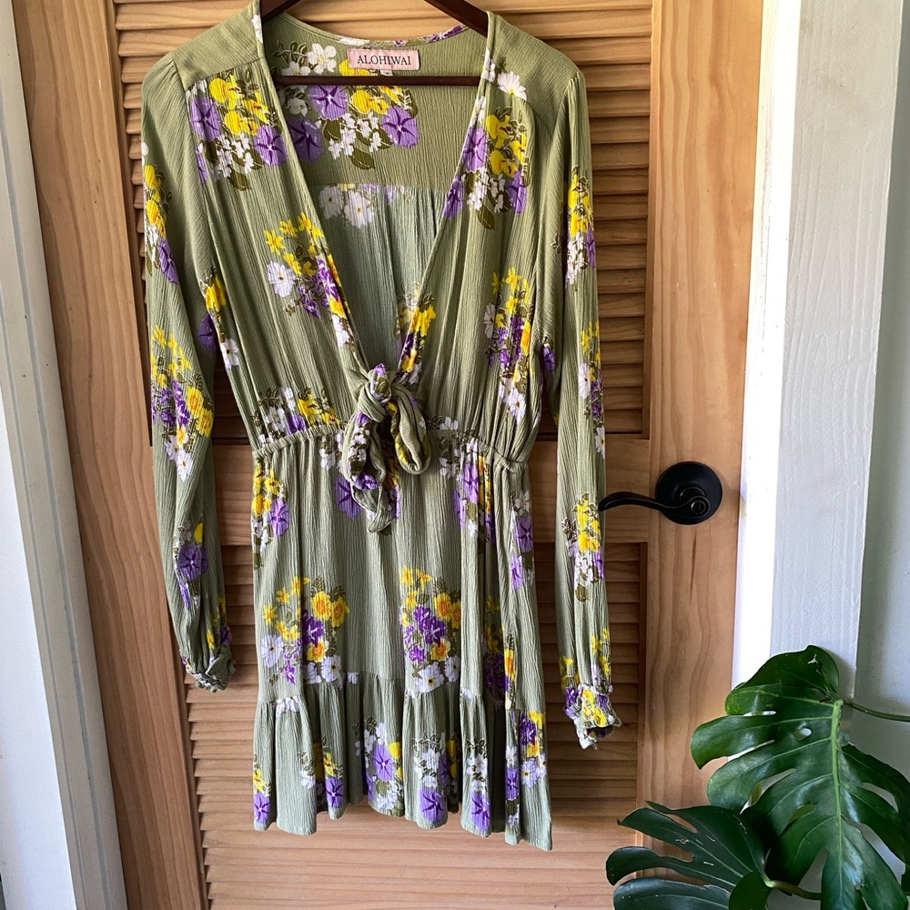 Alohiwai Green Wildflowers Dress